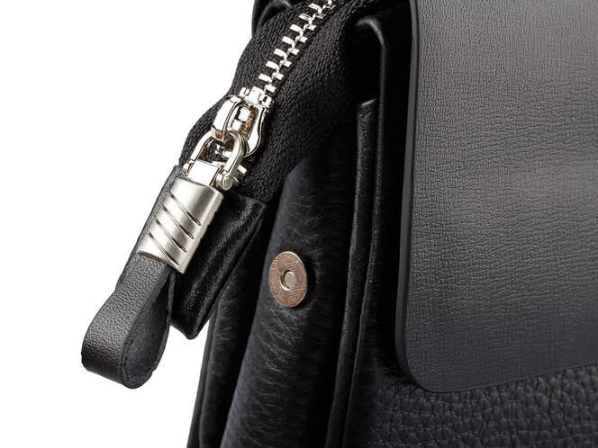 Кожаная мужская барсетка - клатч LeGRAND collection 78316-1 чёрный, фото , изображение 7