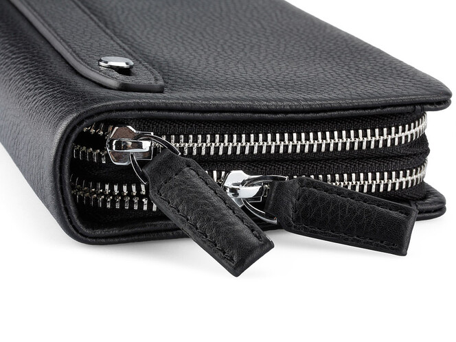 Мужская барсетка - клатч из натуральной кожи LeGRAND collection 7502-1A чёрный, фото , изображение 4