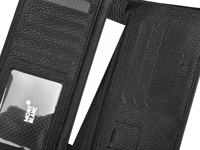 Мужское портмоне из натуральной кожи Мont Blanc 2799 чёрный, фото , изображение 5