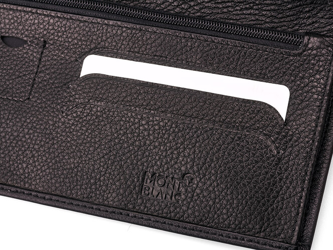 Мужское портмоне из натуральной кожи Мont Blanc 2799 чёрный, фото , изображение 6