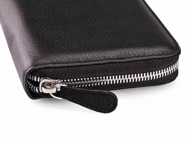 Кожаный мужской клатч – кошелек Мont Blanc 2801 чёрный, фото , изображение 4