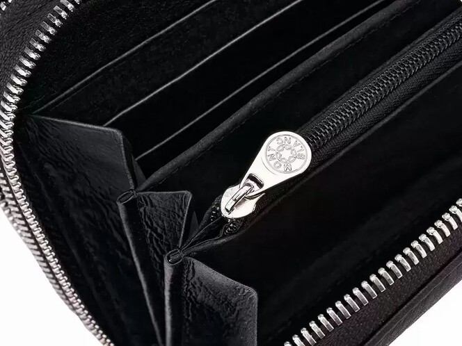 Мужской клатч – кошелек из натуральной кожи на две молнии Мont Blanc 2802 чёрный, фото , изображение 6