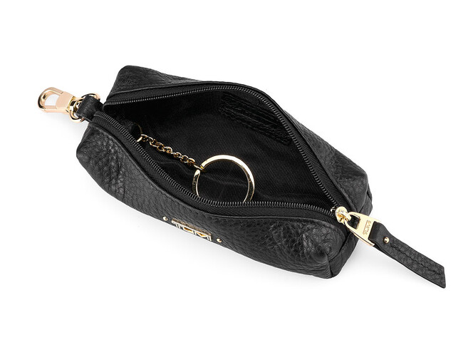 Женская ключница из натуральной кожи TUMI 1054 A Black чёрная, Цвет: Черный, фото , изображение 2