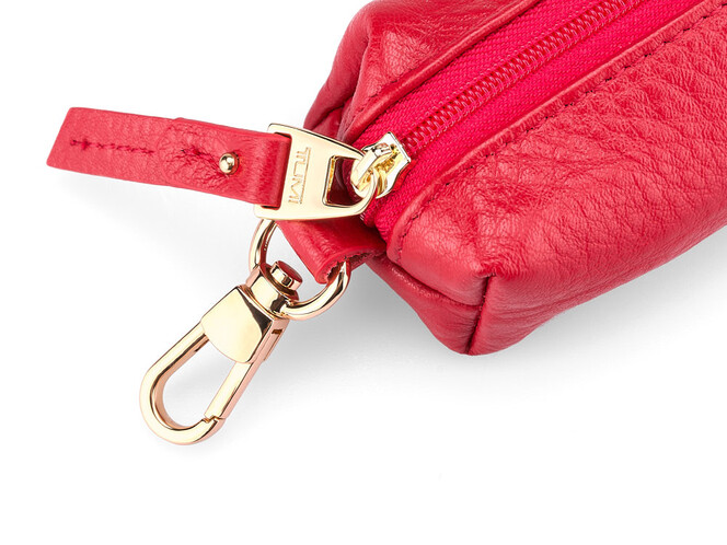 Женская ключница из натуральной кожи TUMI 1054 E Red красная, Цвет: Красный, фото , изображение 4