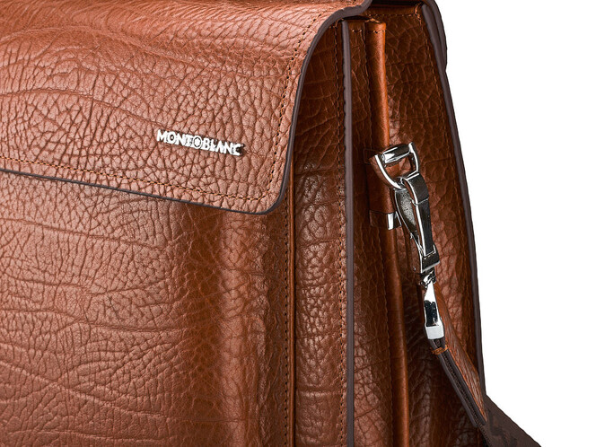 Кожаный мужской портфель Мont Blanc 8639-5 Brown рыжий, фото , изображение 8