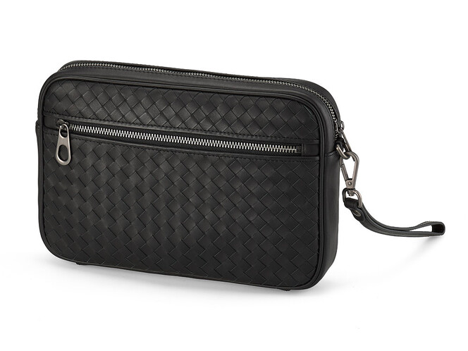 Большая сумка – барсетка из натуральной кожи LeGRAND collection 9216 чёрная, фото , изображение 2