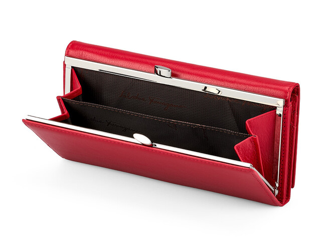 Женский кошелек из натуральной кожи Salvatore Ferragamo 8085 E Red красный, Цвет: Красный, фото , изображение 3