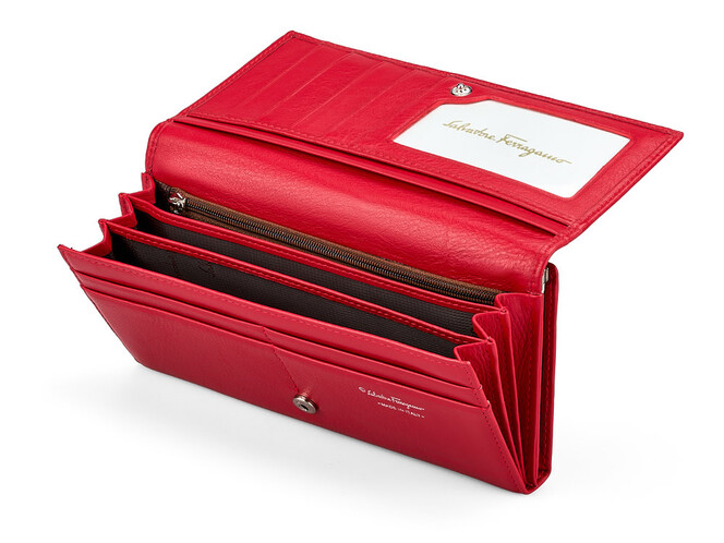 Женский кошелек из натуральной кожи Salvatore Ferragamo 8085 E Red красный, Цвет: Красный, фото , изображение 2