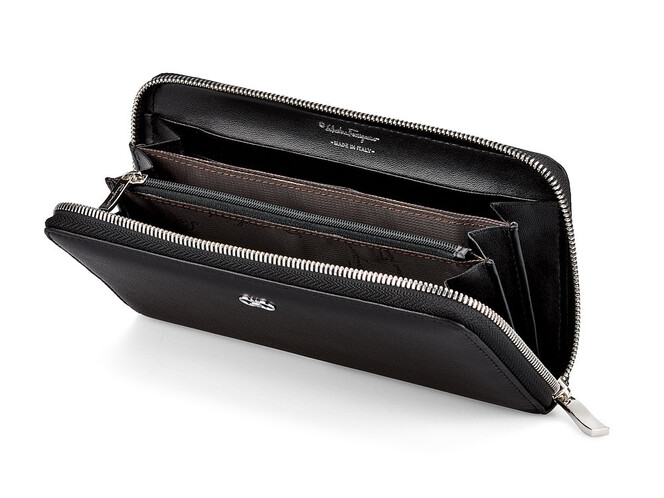 Женский кошелек - клатч из натуральной кожи Salvatore Ferragamo 8081 A Black чёрный, Цвет: Черный, фото , изображение 2