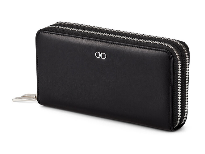 Кожаный женский кошелек - клатч Salvatore Ferragamo 8088 A Black чёрный, Цвет: Черный, фото , изображение 4
