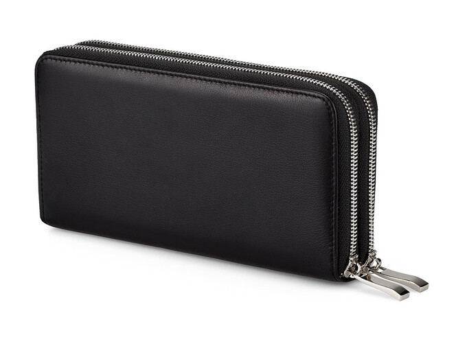 Кожаный женский кошелек - клатч Salvatore Ferragamo 8088 A Black чёрный, Цвет: Черный, фото , изображение 5