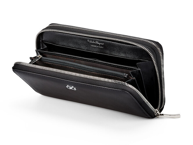 Кожаный женский кошелек - клатч Salvatore Ferragamo 8088 A Black чёрный, Цвет: Черный, фото , изображение 2