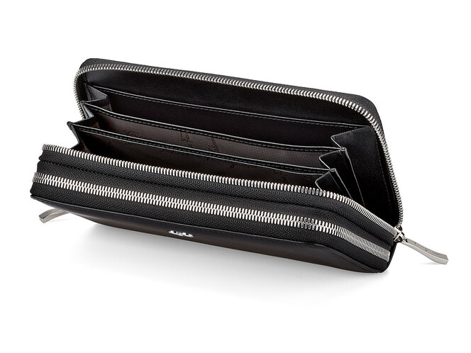 Кожаный женский кошелек - клатч Salvatore Ferragamo 8088 A Black чёрный, Цвет: Черный, фото , изображение 3