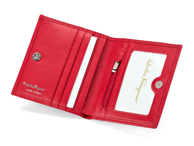 Женский кошелек из натуральной кожи Salvatore Ferragamo 8091 E Red красный, Цвет: Красный, фото , изображение 2