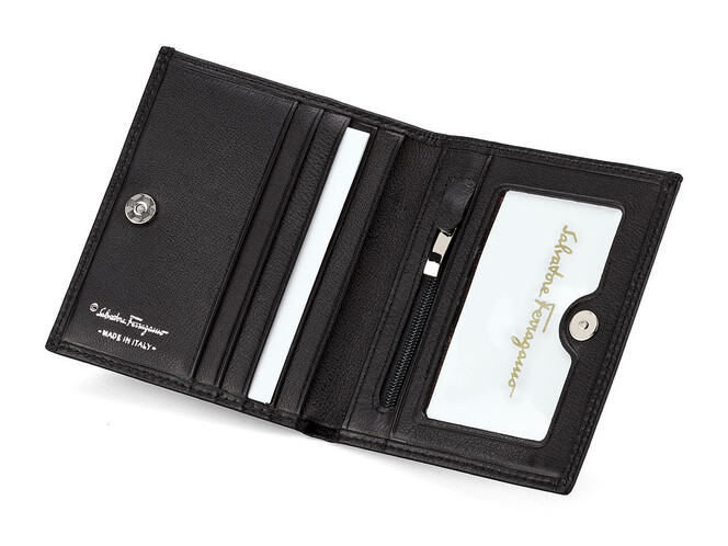 Женский кошелек из натуральной кожи Salvatore Ferragamo 8091 A Black чёрный, Цвет: Черный, фото , изображение 2