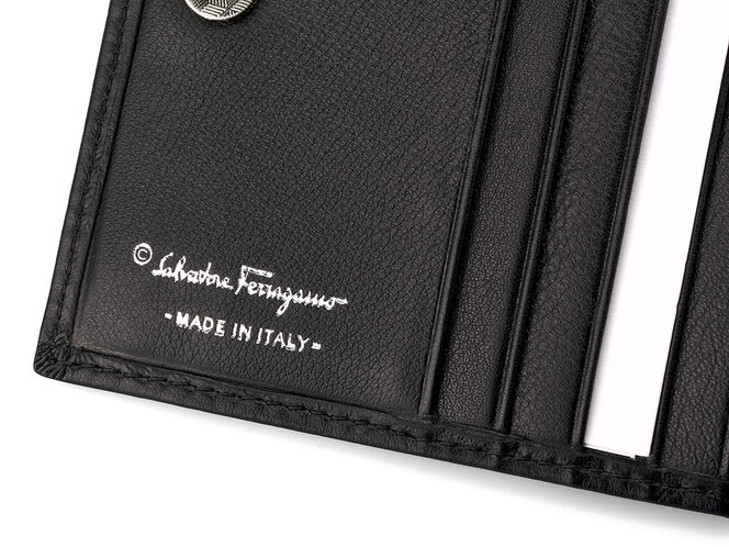 Женский кошелек из натуральной кожи Salvatore Ferragamo 8091 A Black чёрный, Цвет: Черный, фото , изображение 4