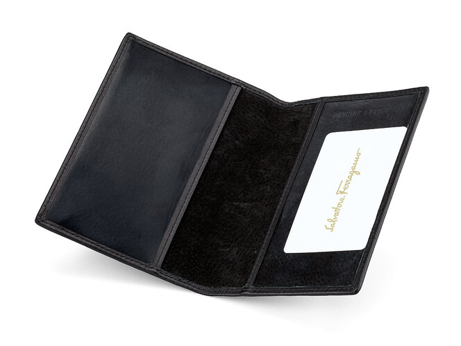 Кожаная обложка для паспорта Salvatore Ferragamo 8086 A Black чёрная, Цвет: Черный, фото , изображение 2