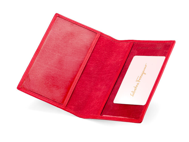 Кожаная женская обложка для паспорта Salvatore Ferragamo 8086 E Red красная, Цвет: Красный, фото , изображение 2