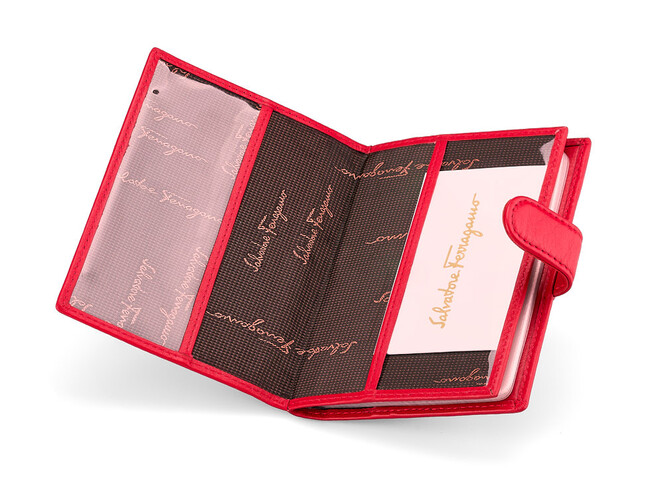 Женская обложка для документов из натуральной кожи Salvatore Ferragamo 8087 E Red красная, Цвет: Красный, фото , изображение 4