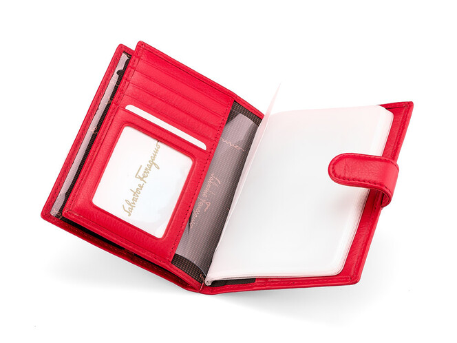 Женская обложка для документов из натуральной кожи Salvatore Ferragamo 8087 E Red красная, Цвет: Красный, фото , изображение 2