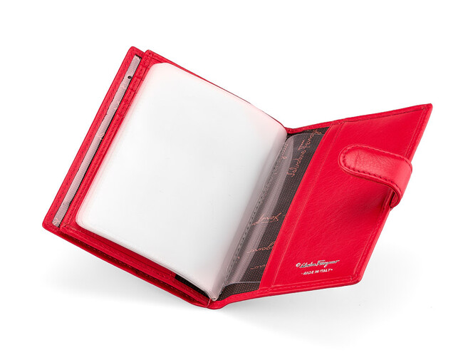 Женская обложка для документов из натуральной кожи Salvatore Ferragamo 8087 E Red красная, Цвет: Красный, фото , изображение 3