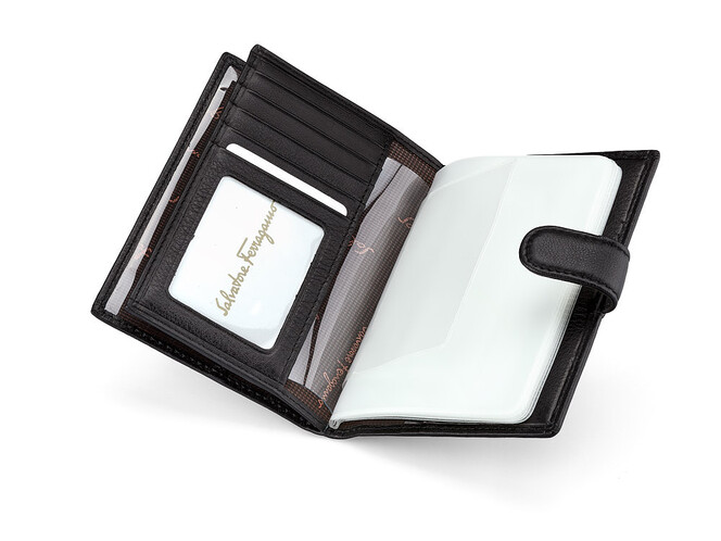 Женская обложка для документов из натуральной кожи Salvatore Ferragamo 8087 A Black чёрная, Цвет: Черный, фото , изображение 2