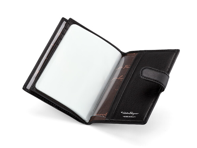 Женская обложка для документов из натуральной кожи Salvatore Ferragamo 8087 A Black чёрная, Цвет: Черный, фото , изображение 3