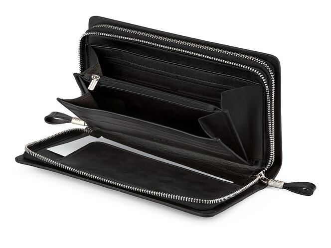 Кожаный мужской клатч с тиснением под крокодила Мont Blanc 027-2 Black чёрный, Цвет: Черный, фото , изображение 2