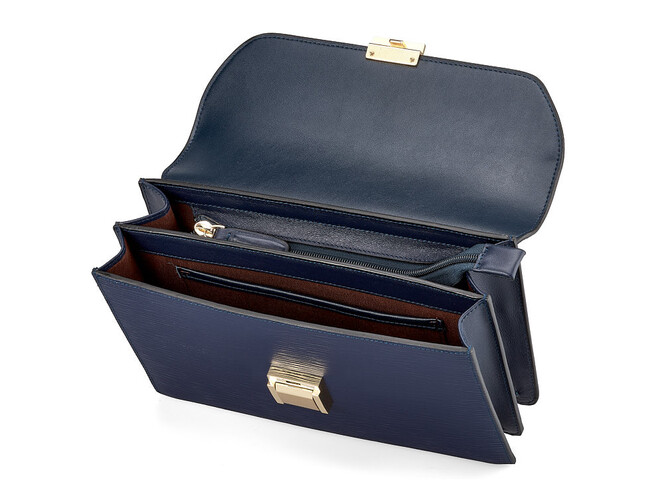 Мужская барсетка из нарезной кожи Мont Blanc 180313 Blue синяя, Цвет: Синий, фото , изображение 3