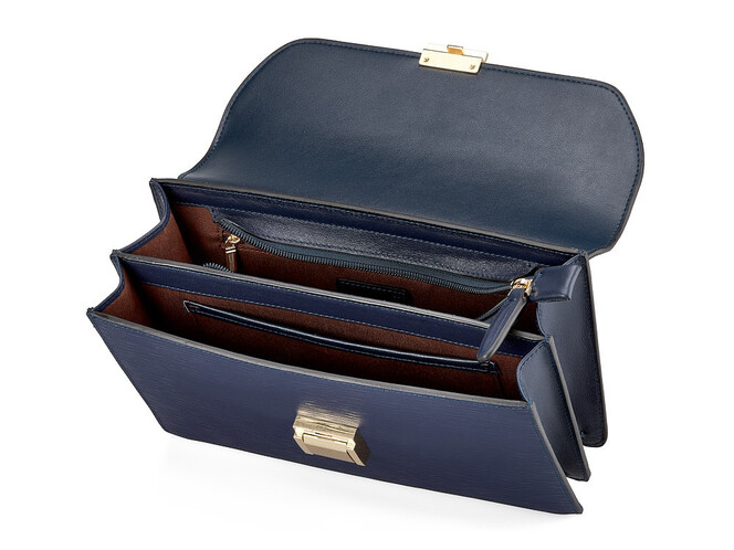 Мужская барсетка из нарезной кожи Мont Blanc 180313 Blue синяя, Цвет: Синий, фото , изображение 4