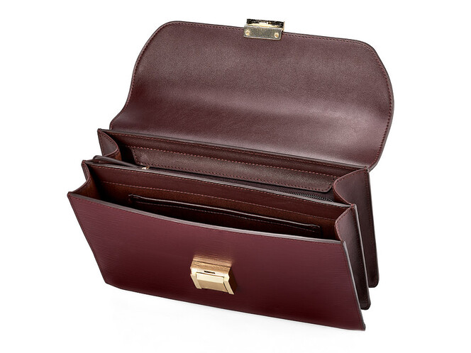 Мужская барсетка из нарезной кожи Мont Blanc 180313 Red бордовая, Цвет: Бордовый, фото , изображение 3