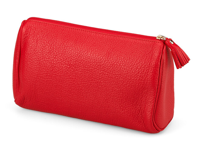 Женская косметичка из натуральной кожи Anya Hindmarch 1118 E Red красная, фото , изображение 2