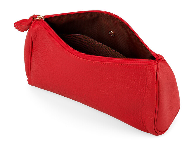 Женская косметичка из натуральной кожи Anya Hindmarch 1118 E Red красная, фото , изображение 3