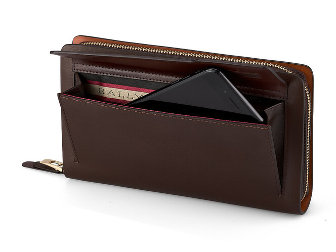 Мужской клатч из натуральной кожи BALLY 8081-3 коричневый, фото , изображение 4