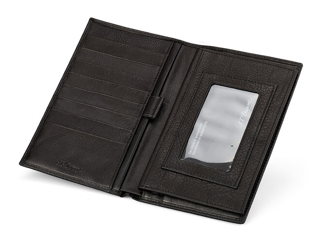 Кожаное мужское пормоне S.T. Dupont 4-446 чёрный, фото , изображение 2