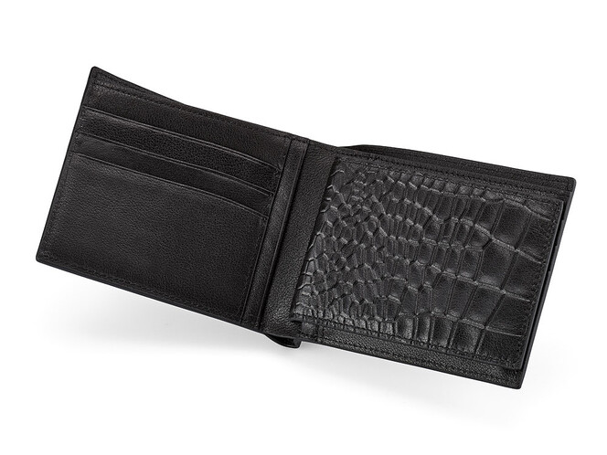 Мужское портмоне из натуральной кожи Мont Blanc 8847C чёрный, фото , изображение 5