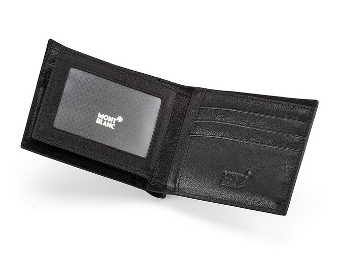 Мужское портмоне из натуральной кожи Мont Blanc 8847C чёрный, фото , изображение 4