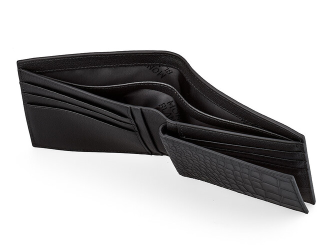 Мужское портмоне из натуральной кожи Мont Blanc 8847C чёрный, фото , изображение 6