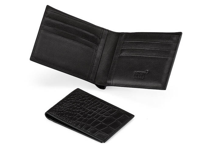 Мужское портмоне из натуральной кожи Мont Blanc 8847C чёрный, фото , изображение 2