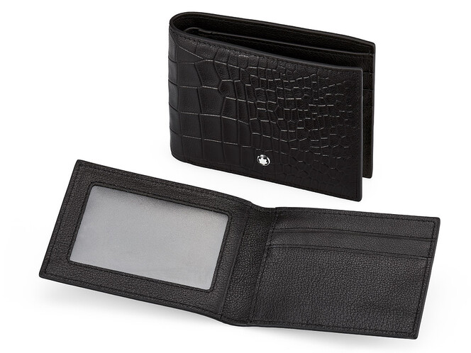 Мужское портмоне из натуральной кожи Мont Blanc 8847C чёрный, фото , изображение 3