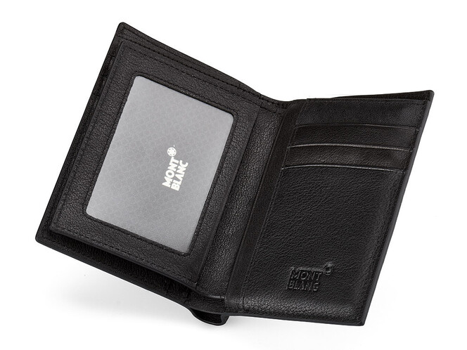Шкіряне чоловіче портмоне Мont Blanc 8847B чорний, фото , зображення 4