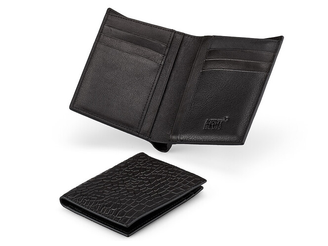 Шкіряне чоловіче портмоне Мont Blanc 8847B чорний, фото , зображення 2