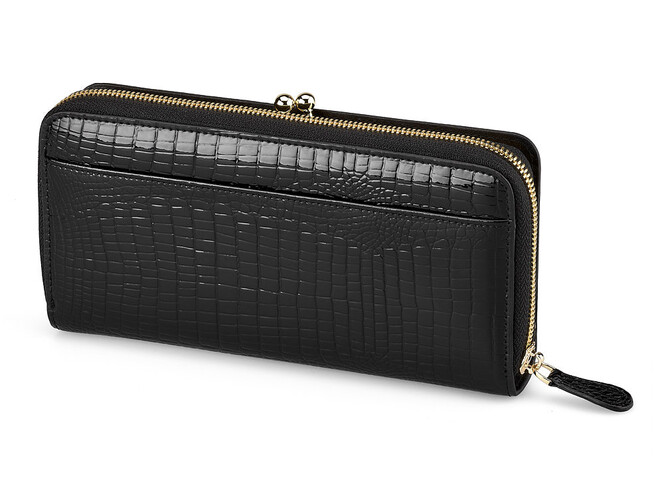 Жіночий гаманець з натуральної шкіри Moro&Jenny 59056 A Black чорний, Колір: Чорний, фото , зображення 5