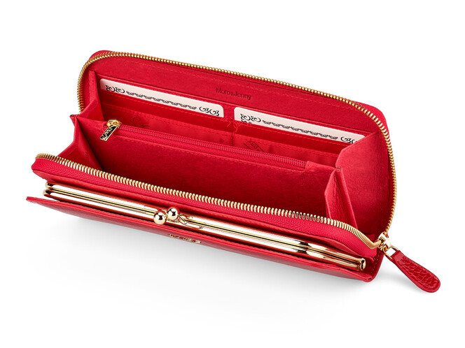 Женский кошелек из натуральной кожи Moro&Jenny 59056 E Red красный, Цвет: Красный, фото , изображение 2