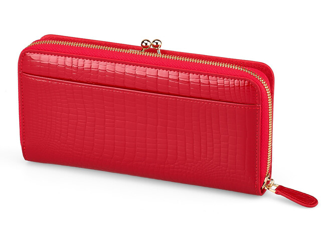 Женский кошелек из натуральной кожи Moro&Jenny 59056 E Red красный, Цвет: Красный, фото , изображение 5