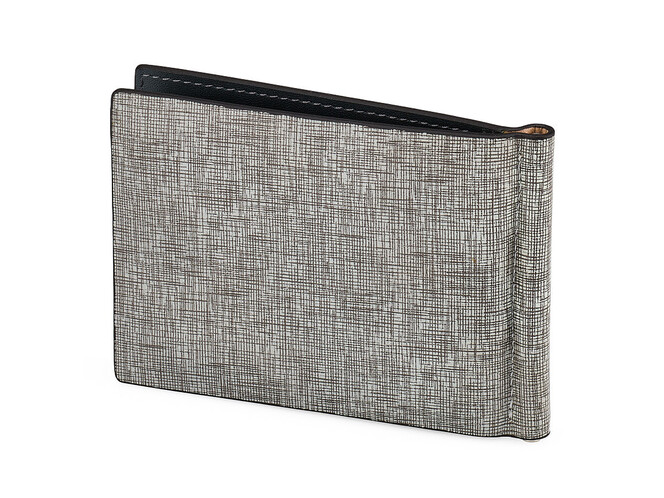 Шкіряне портмоне з затиском LeGRAND collection 6083B графіт, фото , зображення 3