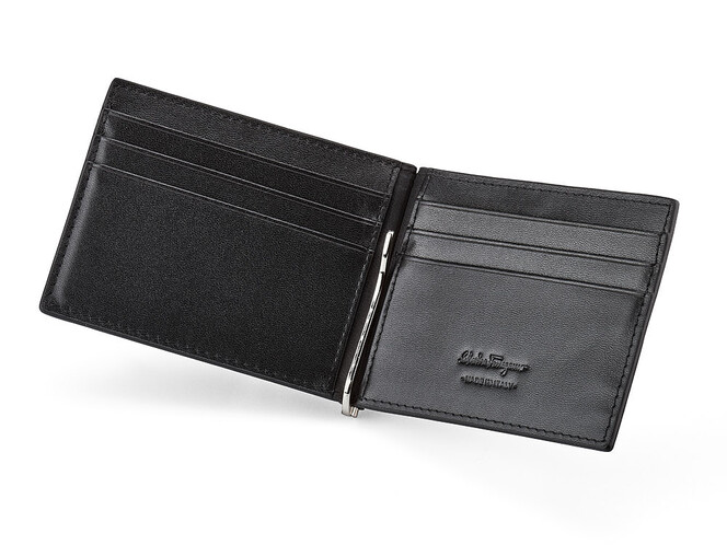 Портмоне – зажим из натуральной кожи Salvatore Ferragamo 741-5 Black черный, Цвет: Черный, фото , изображение 2