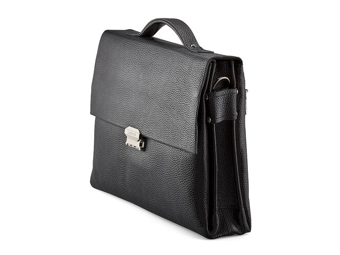 Мужской портфель из натуральной кожи LeGRAND collection 8037-1 чёрный, фото , изображение 4