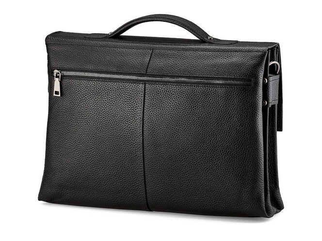 Мужской портфель из натуральной кожи LeGRAND collection 8037-1 чёрный, фото , изображение 5