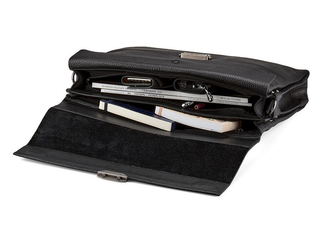 Мужской портфель из натуральной кожи LeGRAND collection 8037-1 чёрный, фото , изображение 2